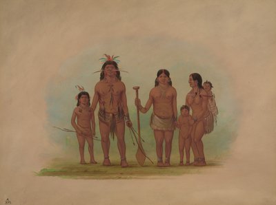 Orejona-sjef og familie, 18541869. av George Catlin