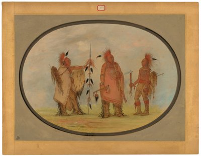 Osage-sjef med to krigere av George Catlin