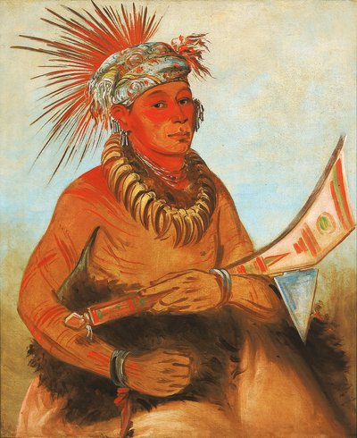 Pah-ta-cóo-chee, skyte sedertre, en modig av George Catlin