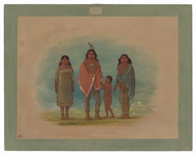 Patagon-sjef, hans bror og datter av George Catlin
