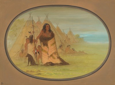 Puncah-sjef omgitt av sin familie, 18611869. av George Catlin