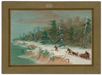 Tilbake til Fort Frontenac med slede. Februar 1679 av George Catlin