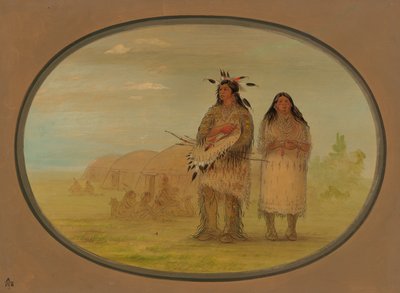 Riccarree-sjef og hans kone, 18611869. av George Catlin