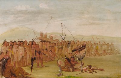Selvtortur i en sioux-religiøs seremoni, 1835-1837. av George Catlin