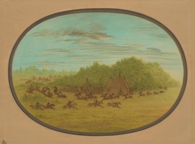 Sham Fight of the Camanchees, 18611869. av George Catlin
