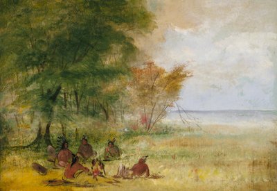Sioux Indian Council, Chiefs in Found Deliberation, 1832-1837. av George Catlin