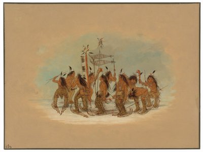 Snow Shoe Dance - Ojibbeway av George Catlin
