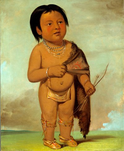 Tcha-aés-ka-ding, barnebarnet til Buffalo Bulls ryggfett av George Catlin