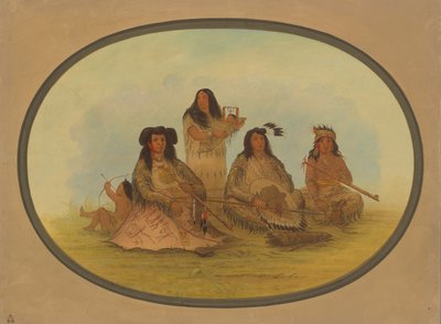 Sioux-sjefen med flere indianere, 18611869. av George Catlin