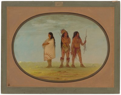 Tre Navajo-indianere av George Catlin