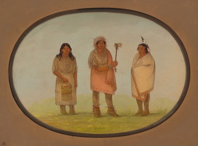 Tre Piankeshaw-indianere, 18611869. av George Catlin