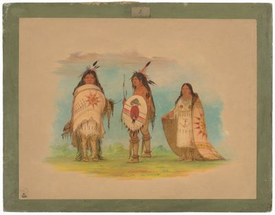 Tre Riccarree-indianere av George Catlin