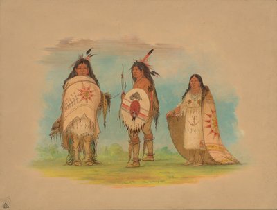 Tre Riccarree-indianere, 1861. av George Catlin