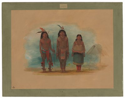 Tre Taruma-indianere av George Catlin