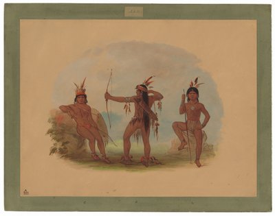 Tre Woyaway-indianere av George Catlin