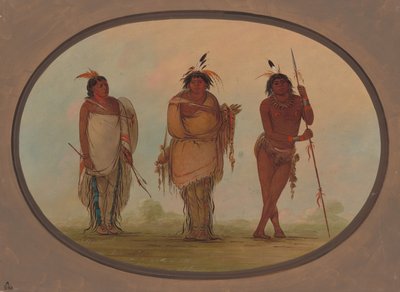 Tre Yumaya-indianere, 18551869. av George Catlin