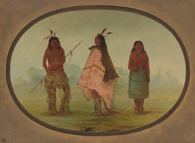 To Apachee-krigere og en kvinne, 18551869. av George Catlin