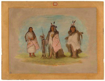 To Blackfoot Warriors og en kvinne av George Catlin