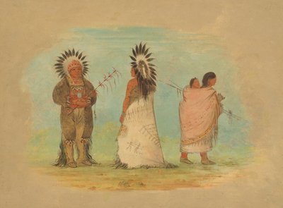 To Ottoe-høvdinger og en kvinne, 18611869. av George Catlin