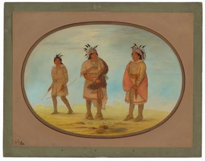 To Weeah-krigere og en kvinne av George Catlin