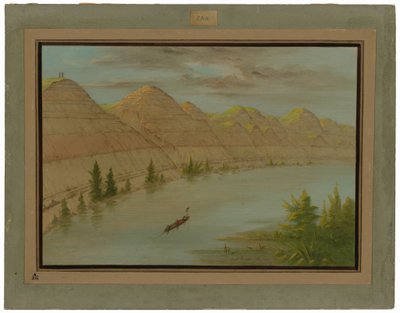 Utsikt i "Grand Detour," Upper Missouri av George Catlin