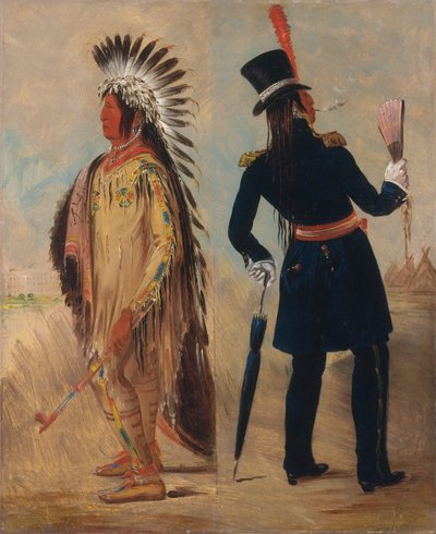 Wi-jún-jon, Pigeon#39;s Egg Head (Lyset) på vei til og fra Washington av George Catlin