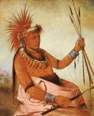 Wos-cóm-mun, Busy Man, a Brave, 1832. av George Catlin