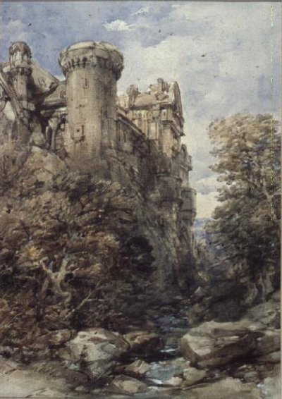 Craigmillar Castle (wc på papir) av George Cattermole