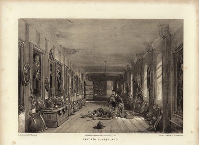 Naworth, Cumberland (lithotint) av George Cattermole