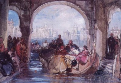 Utsikt i Venezia, 1852 (wc på papir) av George Cattermole
