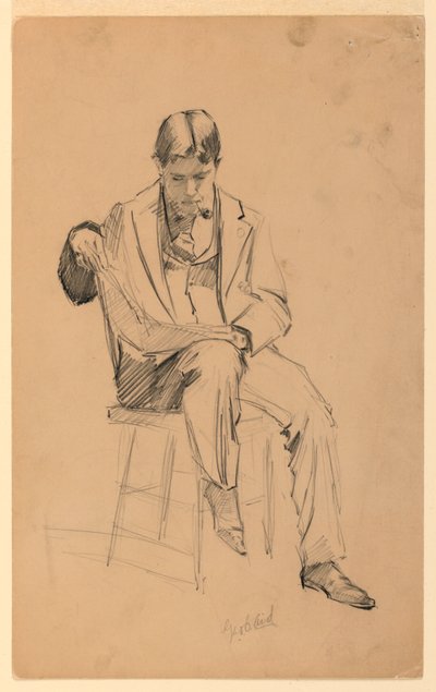 Sittende mann av George Charles Aid