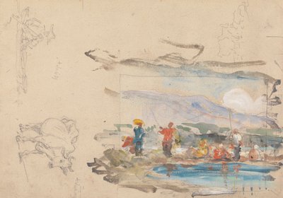 Et basseng med figurer av George Chinnery