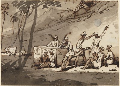 Feltovn og figurer av George Chinnery