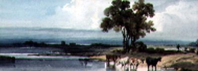 Innsjø med storfe, Kina av George Chinnery