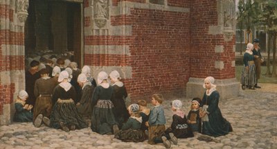 Høymesse i en fiskelandsby på Zuyder Zee, Holland, 1876, c1930. av George Clausen