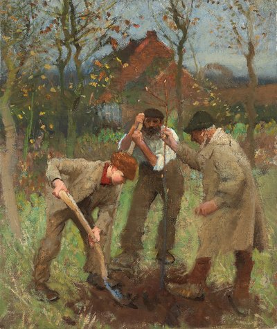 Plante et tre (olje på lerret) av George Clausen