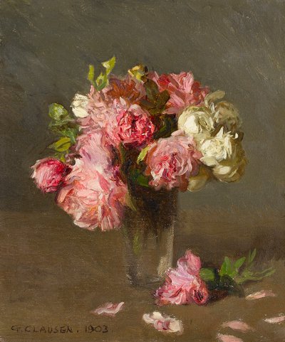 Roser i en vase av George Clausen