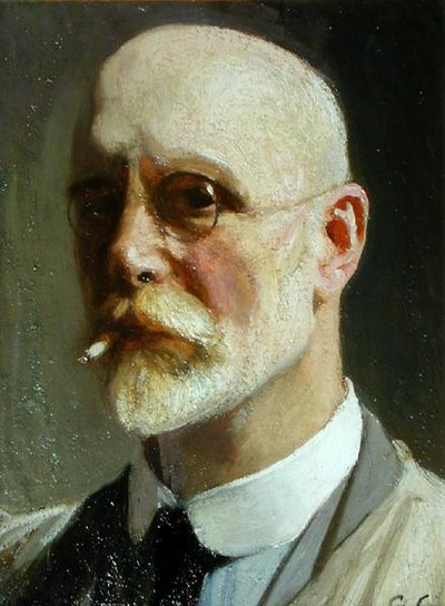 Selvportrett med sigarett av George Clausen
