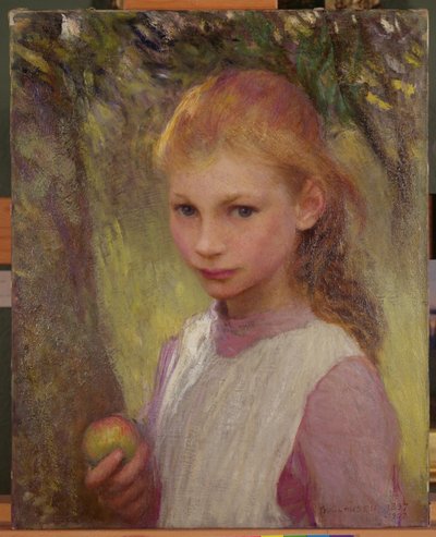 The Shy Child 1897, omarbeidet 1907 (olje på lerret) av George Clausen