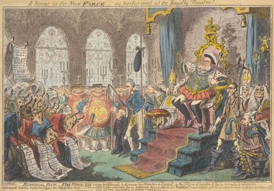 En scene i den nye farsen - som fremført på Royal Theatre! av George Cruikshank