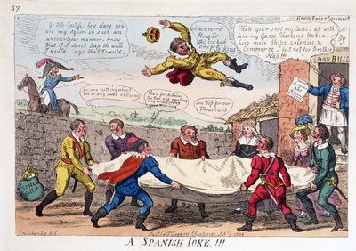 En spansk vits, pub. 1808 (håndfarget gravering) av George Cruikshank