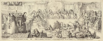 En satirisk tegneserie av Queens Bench av George Cruikshank