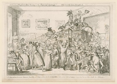 En scene på London Museum Piccadilly av George Cruikshank
