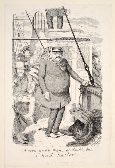 En veldig god mann, uten tvil, men en Bad Sailor!, pub. 1845 av George Cruikshank