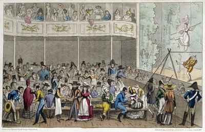Akrobatshow på Café de la Paix - i "Life in Paris" av David Carey, London av George Cruikshank
