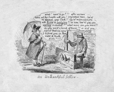 En utakknemlig stipendiat, 1829 av George Cruikshank