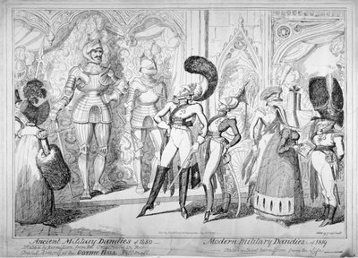 Gamle og moderne militære dandies, 1835. av George Cruikshank
