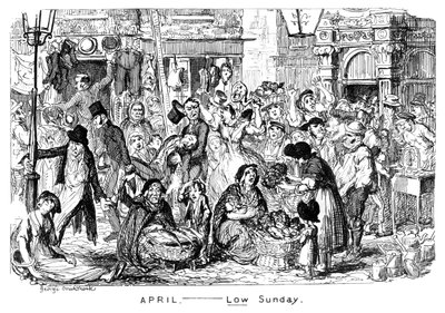 april - lavsøndag, 1800-tallet. av George Cruikshank