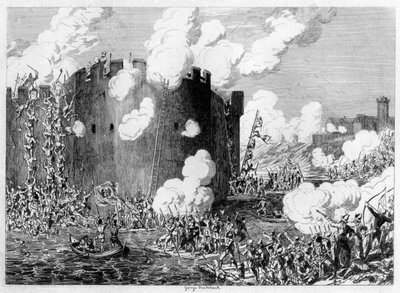 Attack on the Brass Mount av Lord Guilford Dudley, 1554 1840 av George Cruikshank