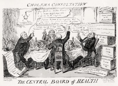 Kolerakonsultasjon ved The Central Board of Health, publisert 27. februar 1832 av George Cruikshank